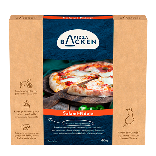 Pizza Backen Salami-Nduja pakkaus